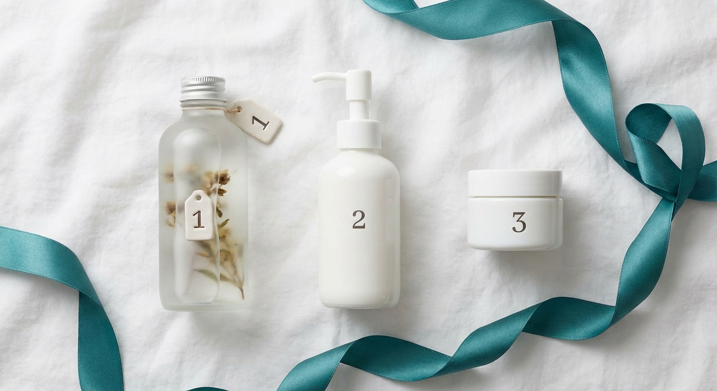 洗顔後に化粧水や乳液で保湿するイメージ